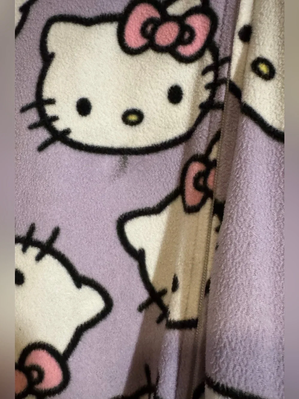 Hello Kitty Lilac and Pink Fleece Zip-Front Kids Pajama Set